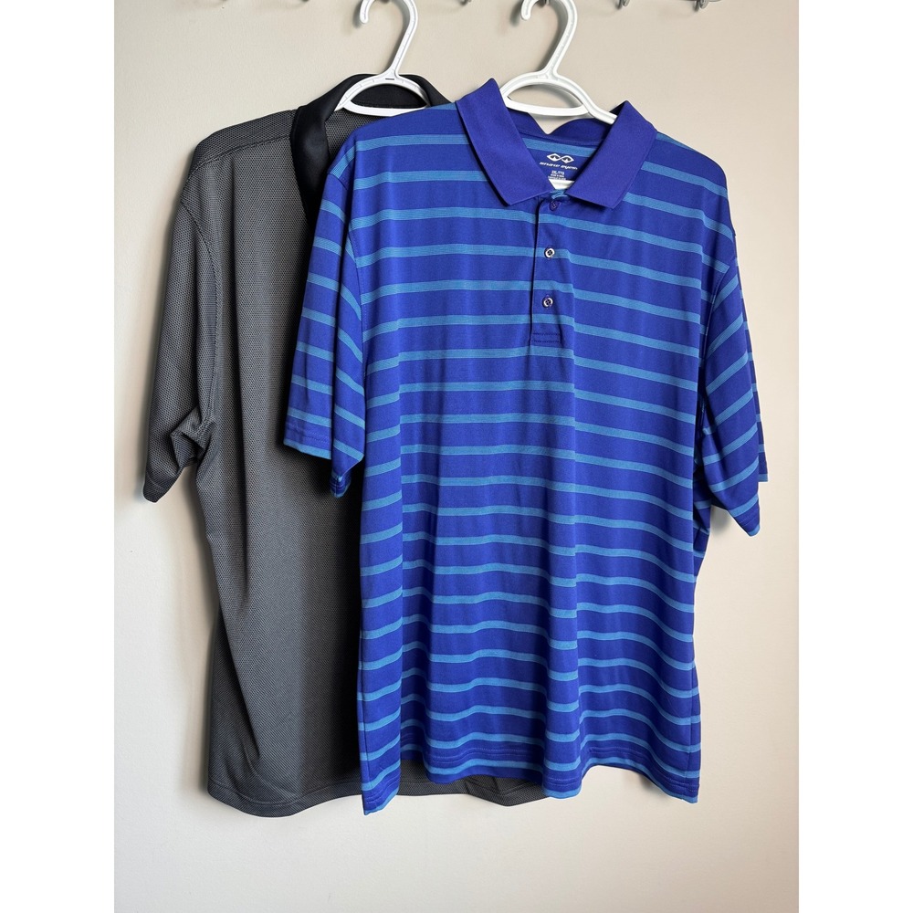Snake‎ Eyes Mens Short Sleeve Golf Polo Shirt Lot of 2 Blue Gray 2XL Preppy Dad